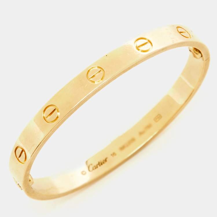 Pre Owned Cartier Love 18k Yellow Gold Bracelet 16 
