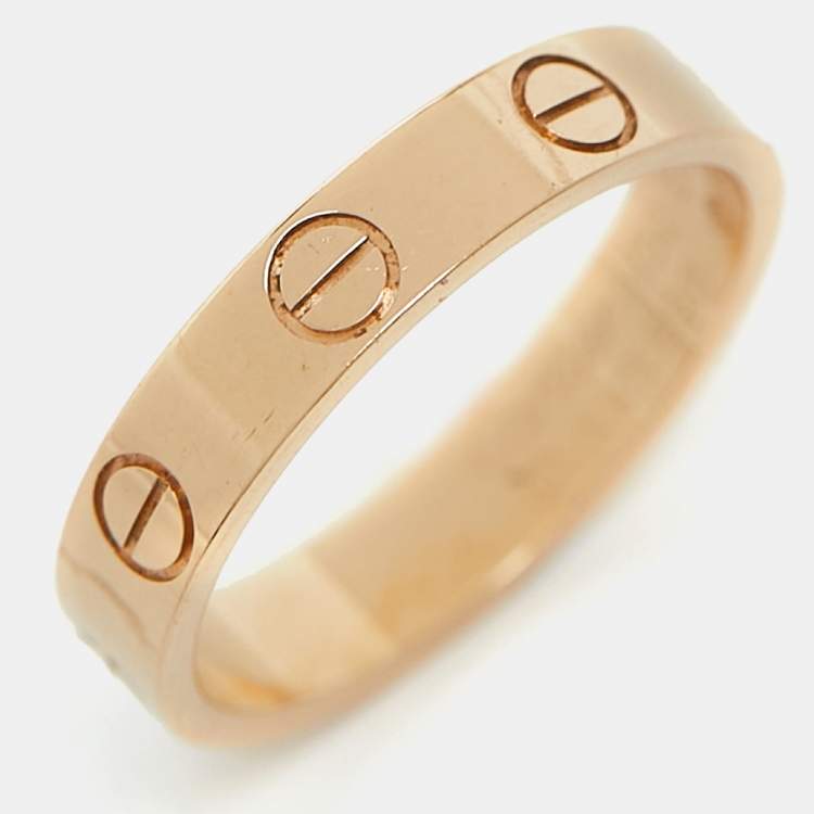 Pre Owned Cartier Love 18k Rose Gold Wedding Band Ring Size 50