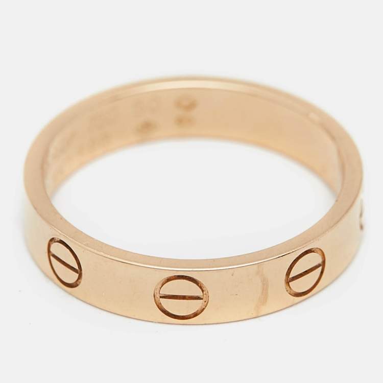Pre Owned Cartier Love 18k Rose Gold Wedding Band Ring Size 50