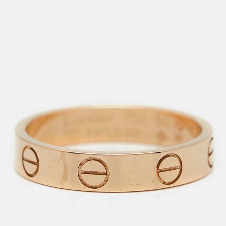 Pre Owned Cartier Love 18k Rose Gold Wedding Band Ring Size 50