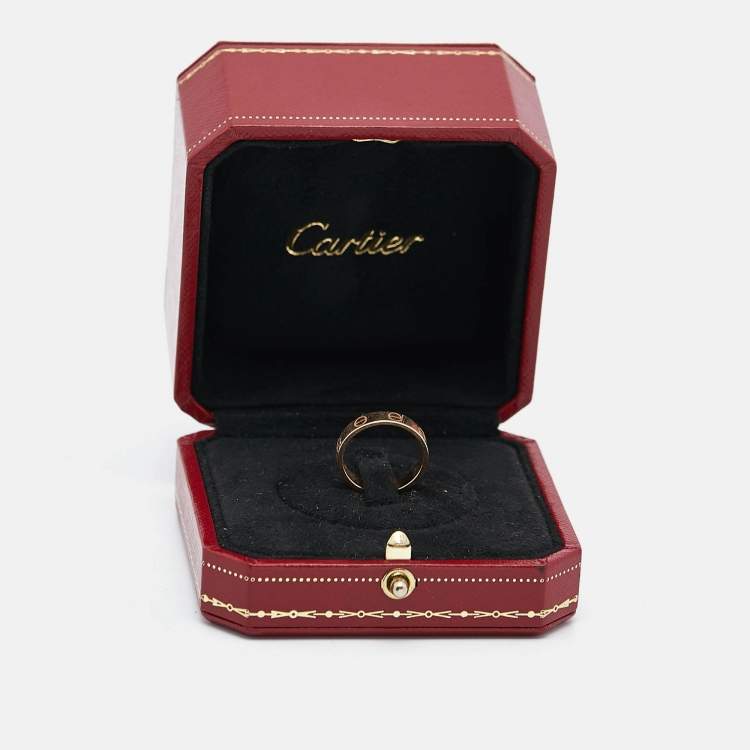 Pre Owned Cartier Love 18k Rose Gold Wedding Band Ring Size 50