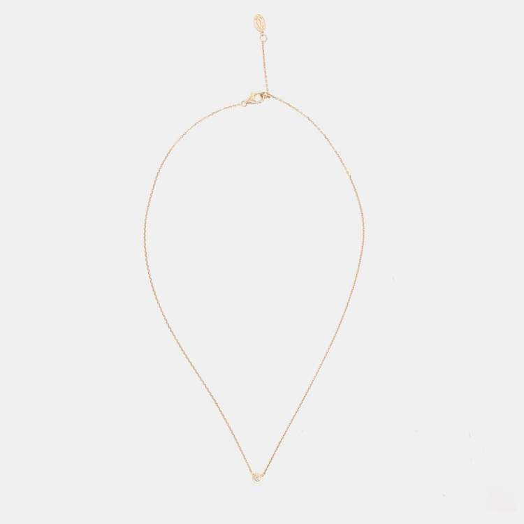 Pre Owned Cartier D'Amour Diamond 18K Yellow Gold XS Model Necklace