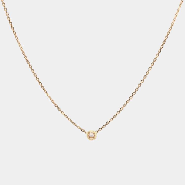 Pre Owned Cartier D'Amour Diamond 18K Yellow Gold XS Model Necklace
