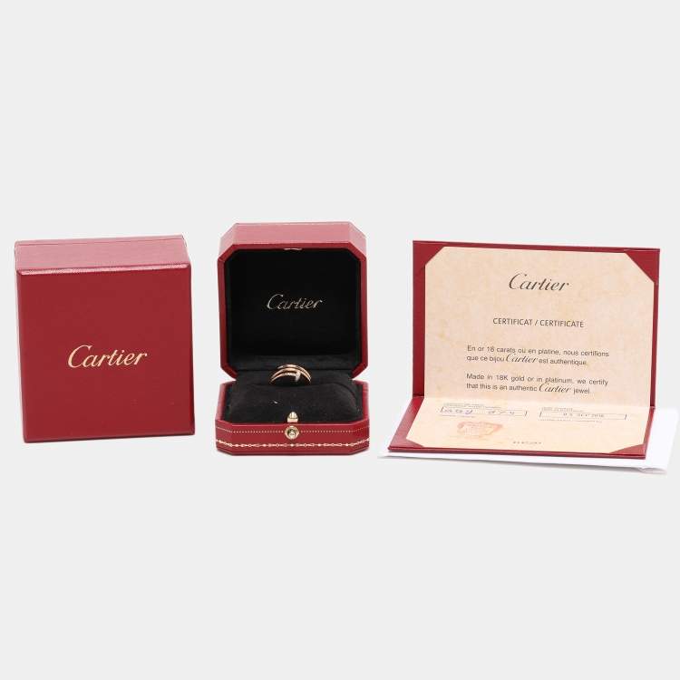 Pre Owned Cartier Juste Un Clou Diamond 18k Rose Gold Ring Size 53