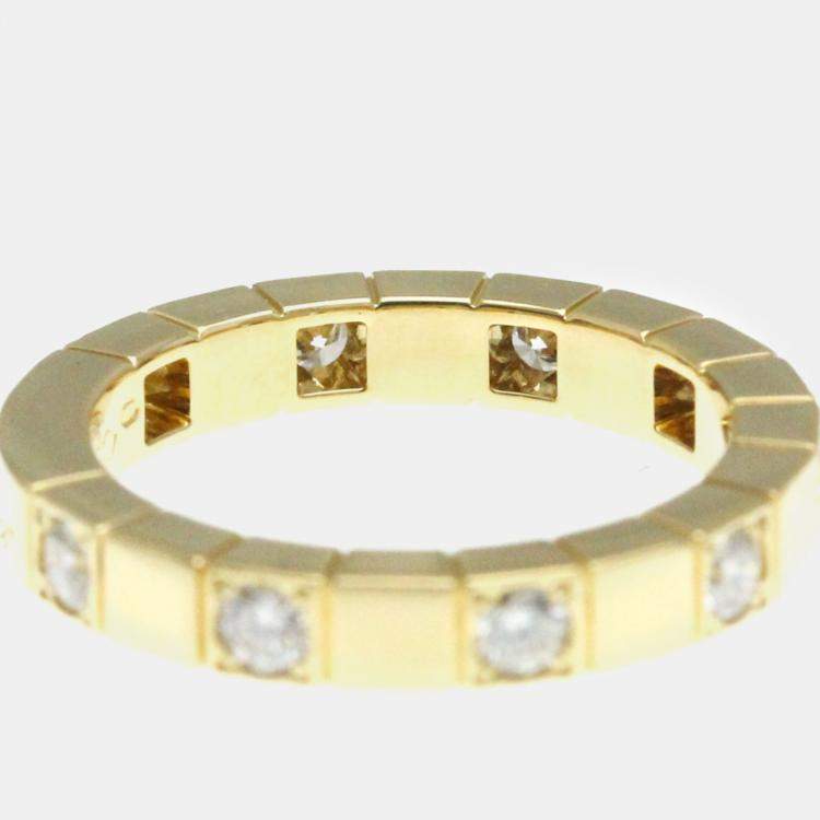 Pre Owned Cartier 18K Yellow Gold and Diamond Lanieres Band Ring EU 49