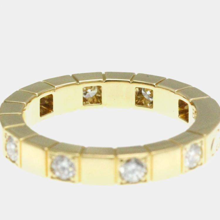 Pre Owned Cartier 18K Yellow Gold and Diamond Lanieres Band Ring EU 49