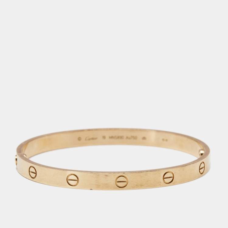 Pre Owned Cartier Love 18k Rose Gold Bracelet 19
