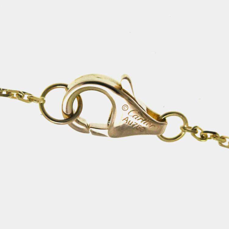 Pre Owned Cartier 18K Yellow, Rose, White Gold and Diamond Trinity Pendant Necklace