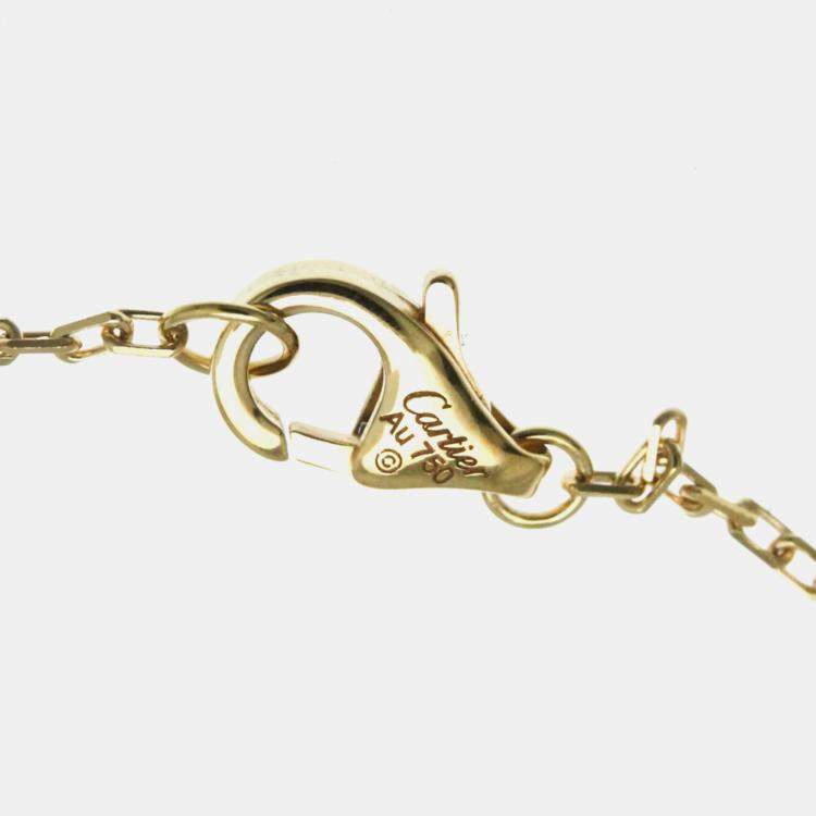 Pre Owned Cartier 18K Yellow, Rose, White Gold Trinity Pink Sapphire Necklace