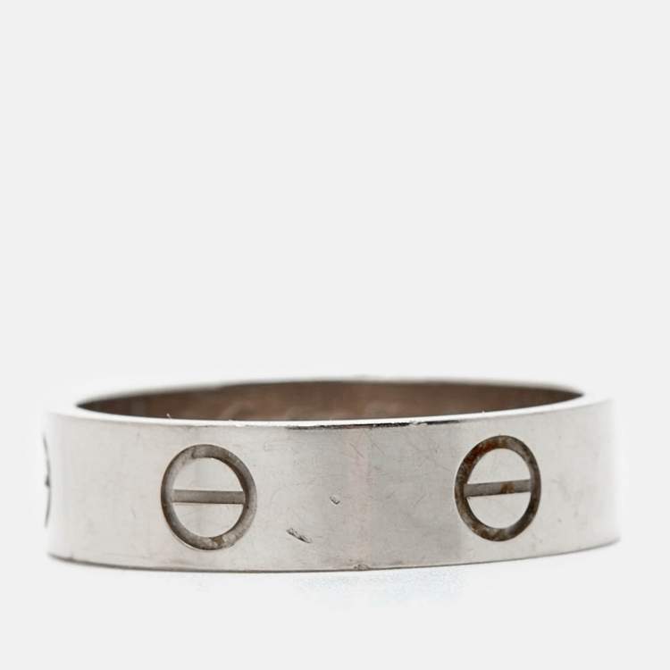 Pre Owned Cartier Love 18k White Gold Ring Size 61