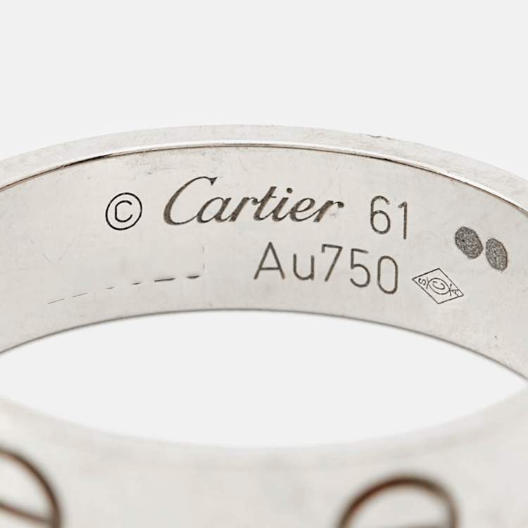 Pre Owned Cartier Love 18k White Gold Ring Size 61