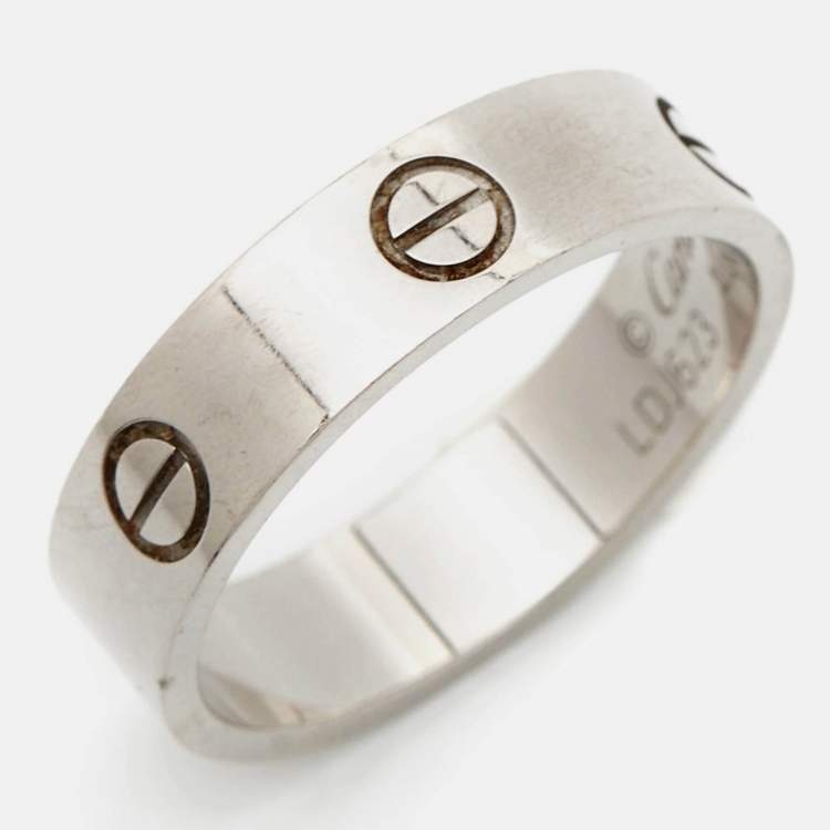 Pre Owned Cartier Love 18k White Gold Ring Size 61