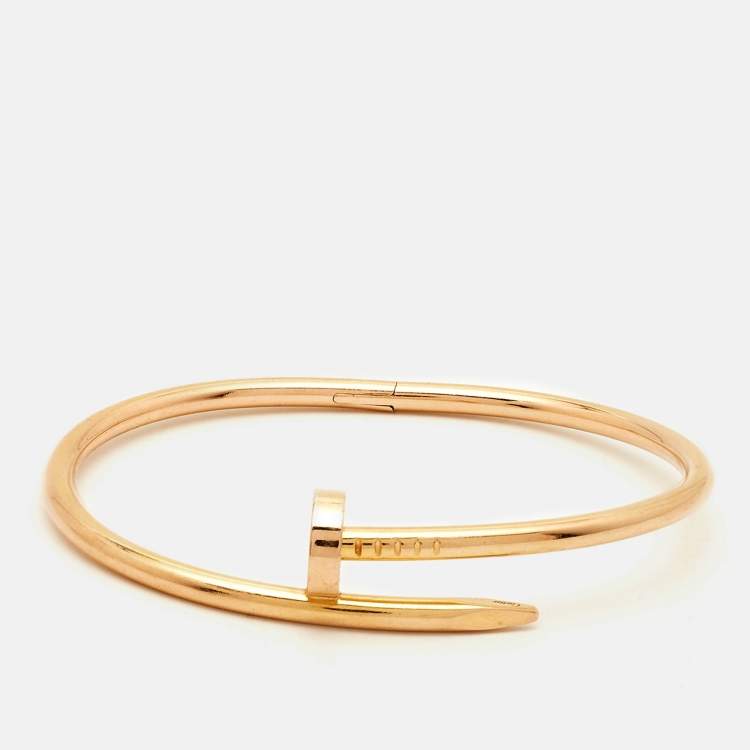 Pre Owned Cartier Juste Un Clou 18k Rose Gold Bracelet 19