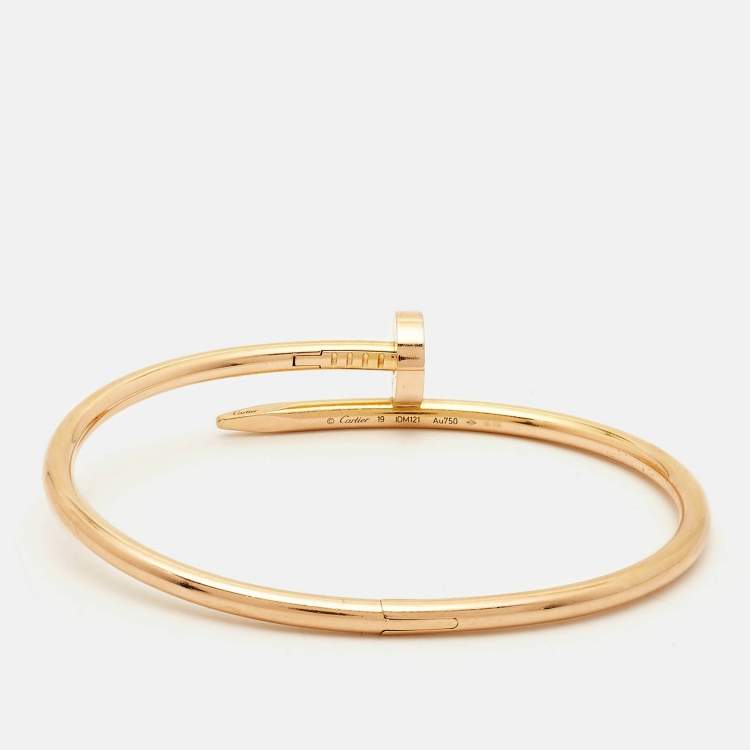 Pre Owned Cartier Juste Un Clou 18k Rose Gold Bracelet 19