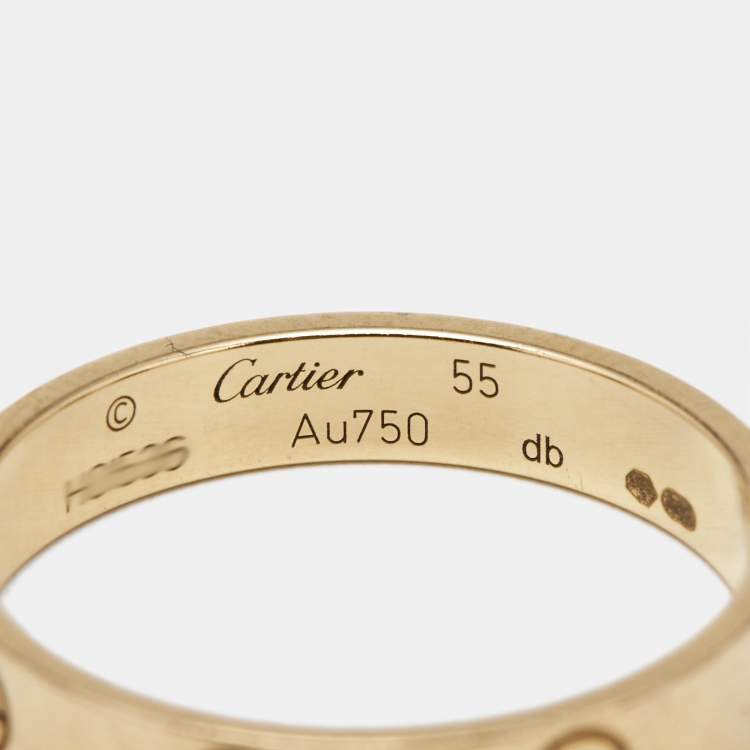 مملوكة مسبقًا Cartier Love 18k Yellow Gold Small Model Wedding Band Ring Size 55