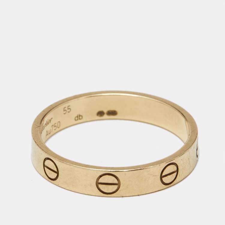 مملوكة مسبقًا Cartier Love 18k Yellow Gold Small Model Wedding Band Ring Size 55
