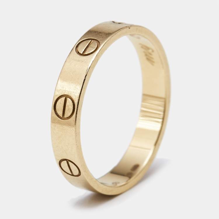 مملوكة مسبقًا Cartier Love 18k Yellow Gold Small Model Wedding Band Ring Size 55