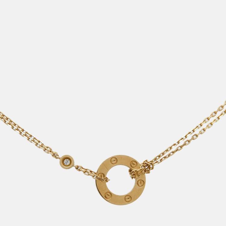 Pre Owned Cartier Love Diamond 18k Yellow Gold Bracelet