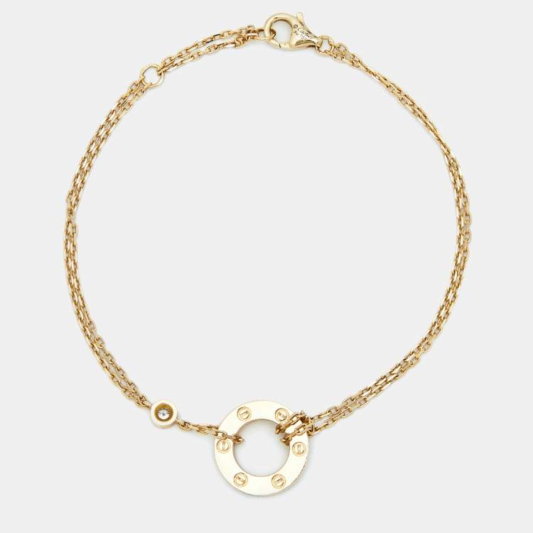 Pre Owned Cartier Love Diamond 18k Yellow Gold Bracelet