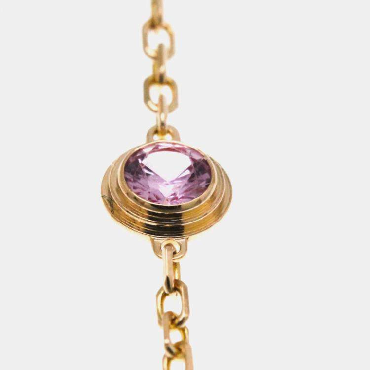 Pre Owned Cartier 18K Rose Gold, Sapphire and Diamond d'Amour Chain Bracelet