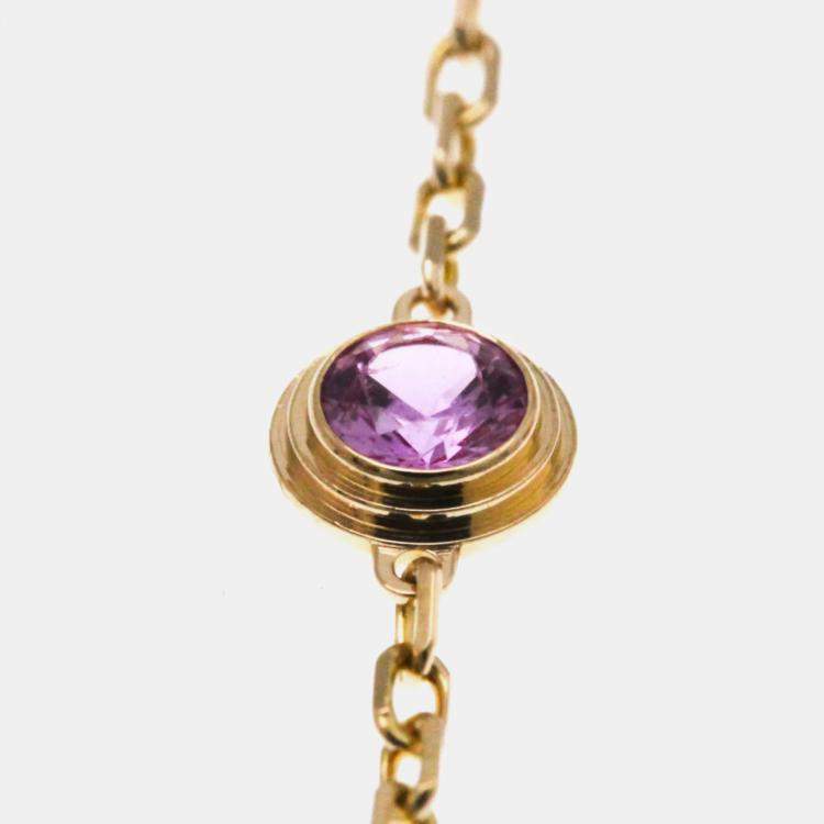 Pre Owned Cartier 18K Rose Gold, Sapphire and Diamond d'Amour Chain Bracelet