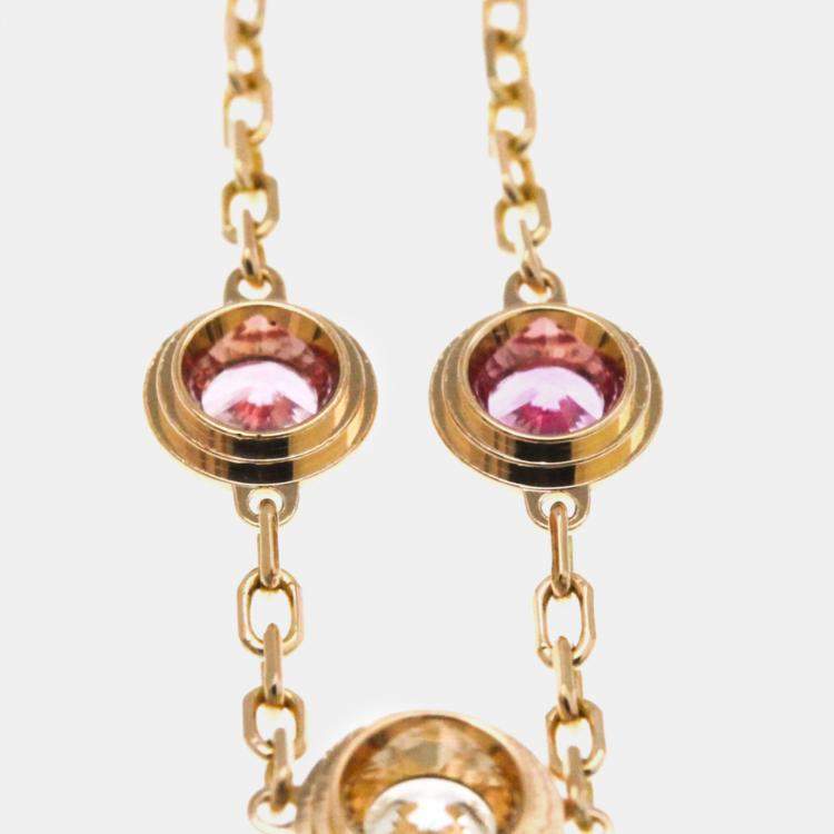 Pre Owned Cartier 18K Rose Gold, Sapphire and Diamond d'Amour Chain Bracelet