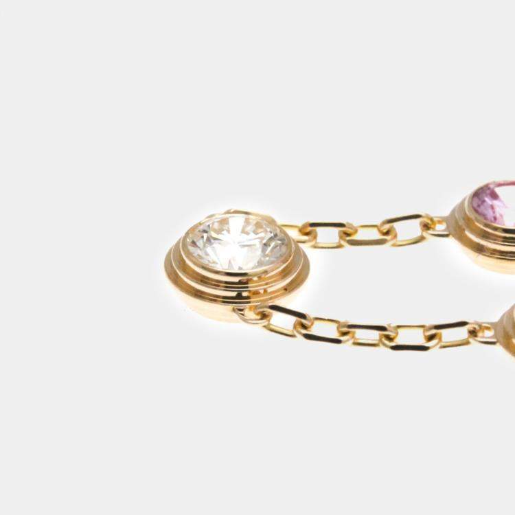 Pre Owned Cartier 18K Rose Gold, Sapphire and Diamond d'Amour Chain Bracelet