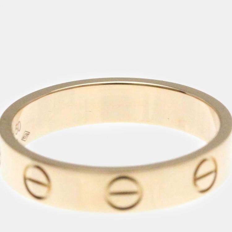 Pre Owned Cartier 18K Rose Gold Love Band Ring EU 50