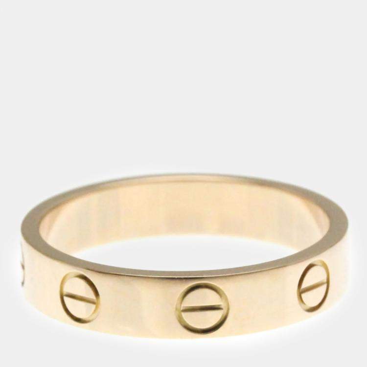 Pre Owned Cartier 18K Rose Gold Love Band Ring EU 50