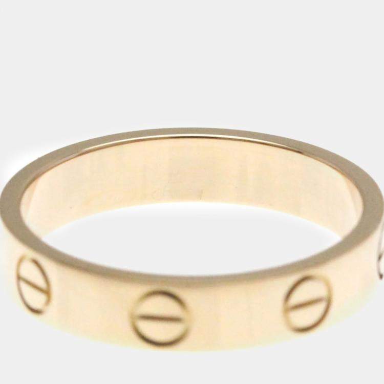 Pre Owned Cartier 18K Rose Gold Love Band Ring EU 50