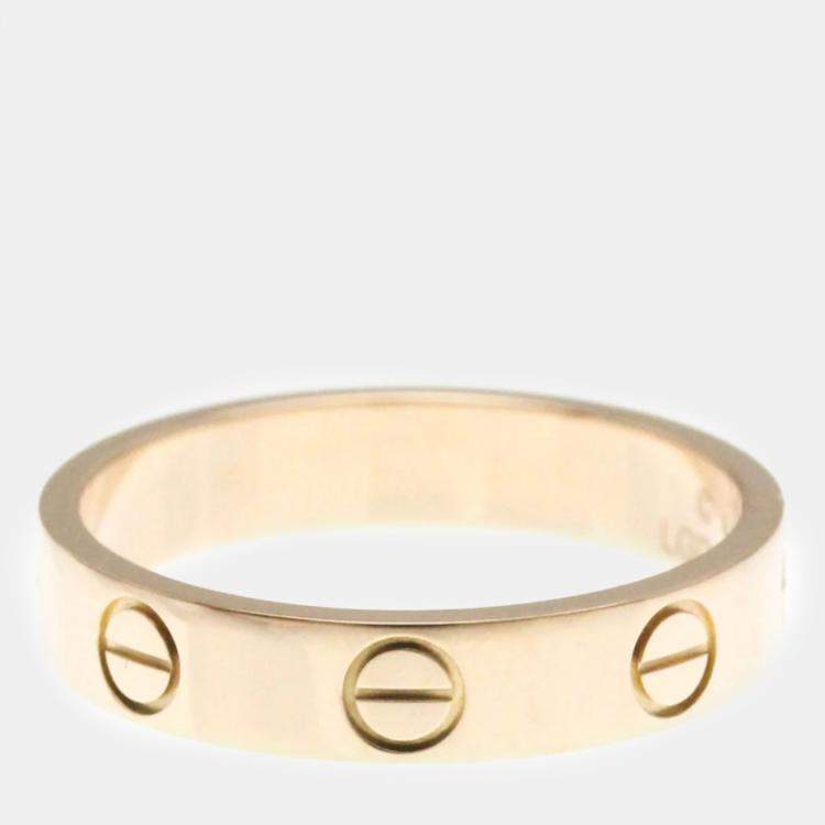 Pre Owned Cartier 18K Rose Gold Love Band Ring EU 50