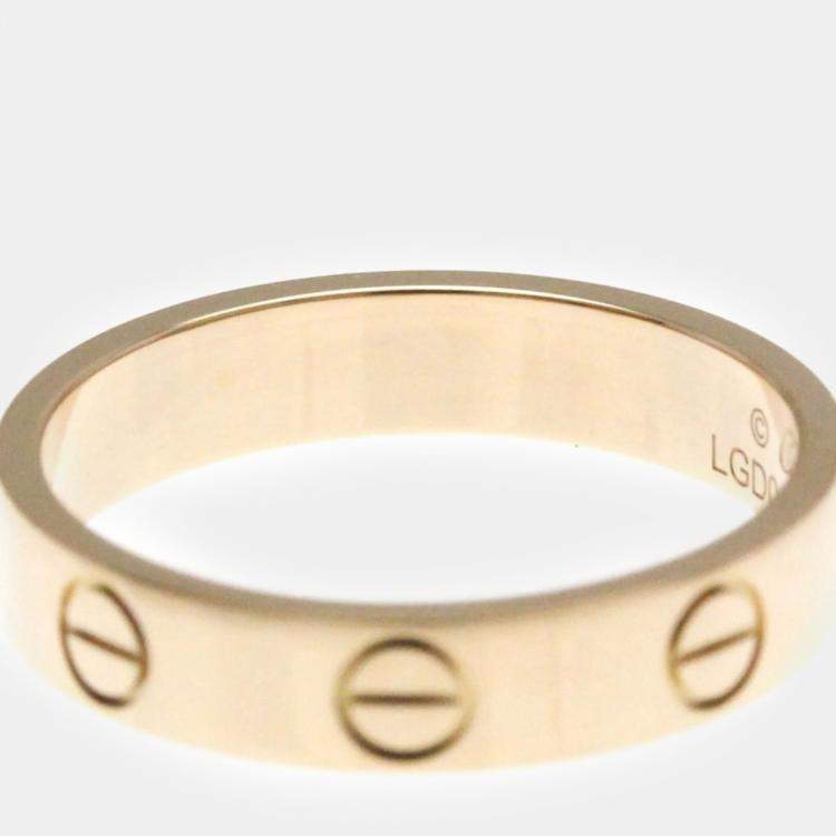 Pre Owned Cartier 18K Rose Gold Love Band Ring EU 50
