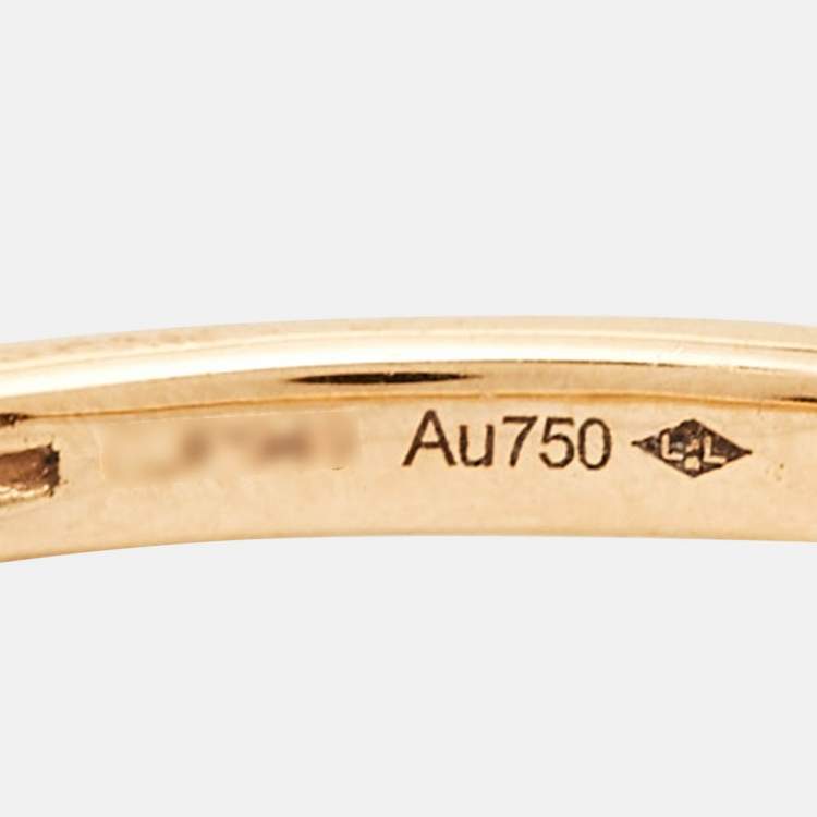 Pre Owned Cartier Amulette De Cartier Onyx Diamond 18k Rose Gold Ring Size 51