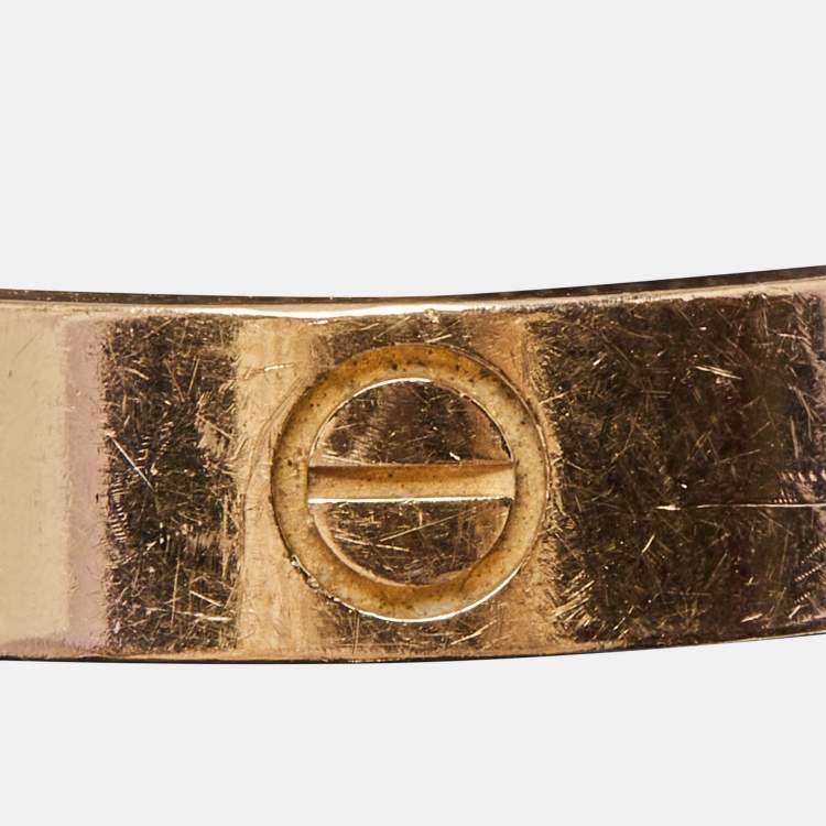 Pre Owned Cartier Love 3 Diamonds 18k Rose Gold Classic Model Ring Size 55