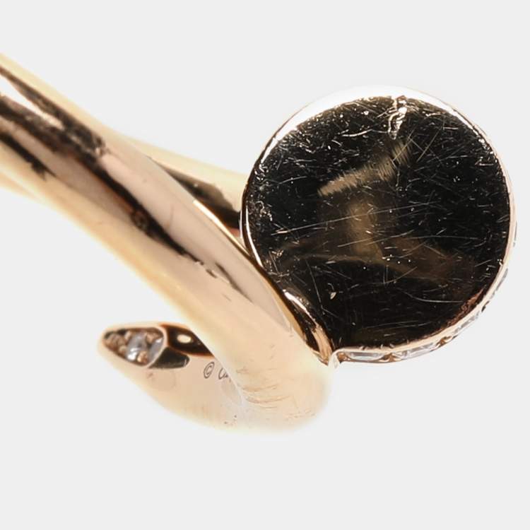 مملوكة مسبقًا Cartier Juste Un Clou Diamonds 18k Rose Gold Ring Size 52