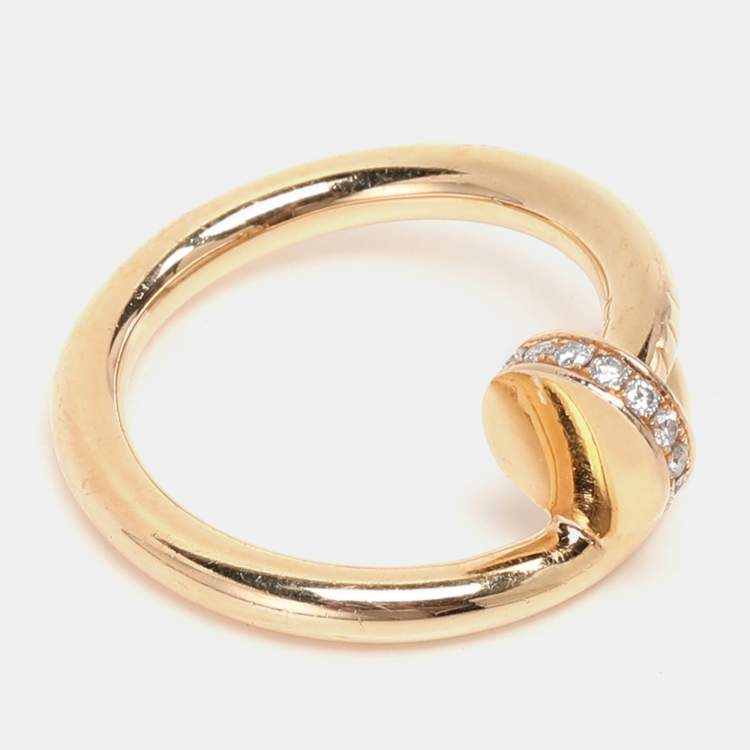 مملوكة مسبقًا Cartier Juste Un Clou Diamonds 18k Rose Gold Ring Size 52
