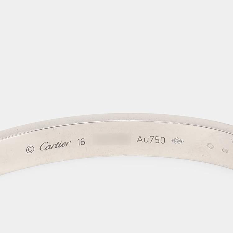 Pre Owned Cartier Love 18k White Gold Bracelet 16