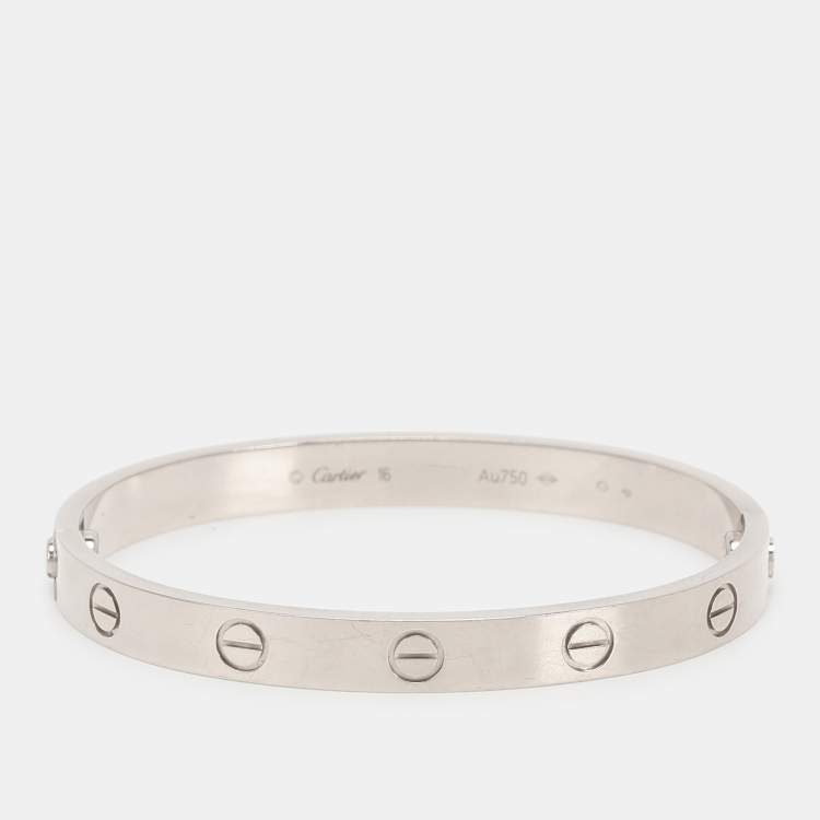 Pre Owned Cartier Love 18k White Gold Bracelet 16