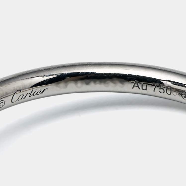 Pre Owned Cartier Juste Un Clou 18k White Gold Small Model Ring Size 54