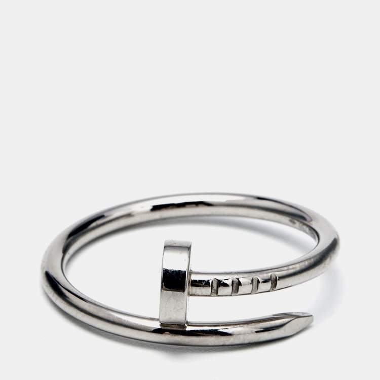 Pre Owned Cartier Juste Un Clou 18k White Gold Small Model Ring Size 54