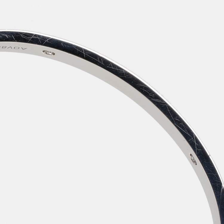 مملوكة مسبقًا Cartier 18K White Gold and Diamond Love Bangle Bracelet Size 17
