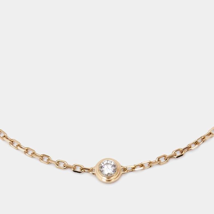 Pre Owned Cartier d'Amour Diamond 18k Rose Gold Small Model Bracelet