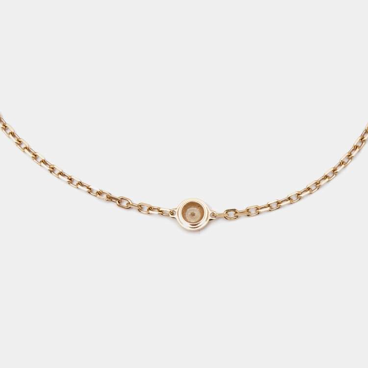 Pre Owned Cartier d'Amour Diamond 18k Rose Gold Small Model Bracelet