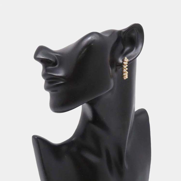Pre Owned Cartier 18K Rose Gold and Diamond Clash de Cartier Hoop Earrings