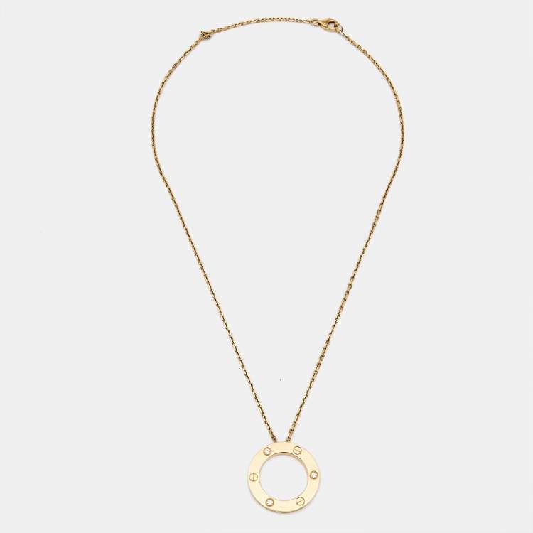 مملوكة مسبقًا Cartier Love 3 Diamonds 18k Yellow Gold Necklace