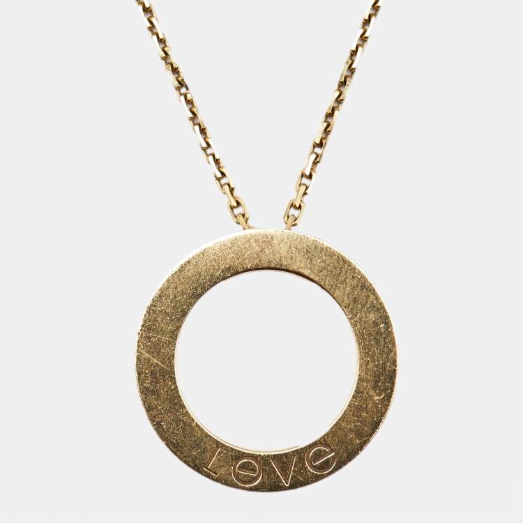 مملوكة مسبقًا Cartier Love 3 Diamonds 18k Yellow Gold Necklace