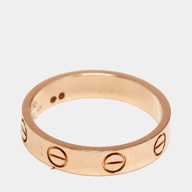 Pre Owned Cartier Love 18k Rose Gold Small Model Wedding Band Ring Size 50