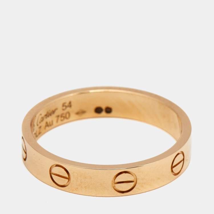Pre Owned Cartier Love 18k Yellow Gold Small Model Ring Size 54