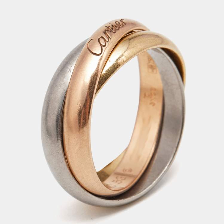 مملوكة مسبقًا Cartier Trinity 18k Three Tone Gold Ring Size 53