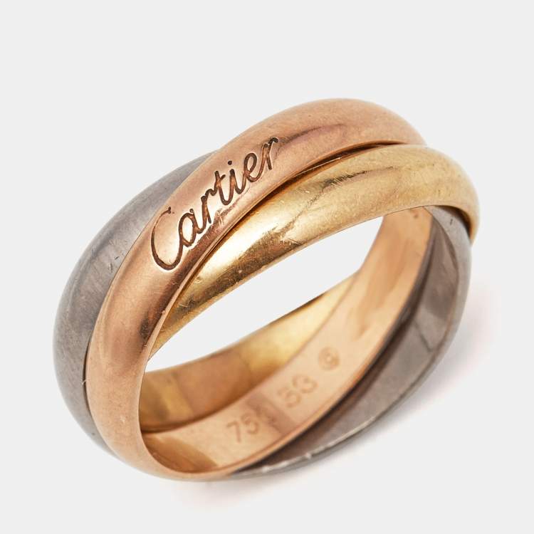 مملوكة مسبقًا Cartier Trinity 18k Three Tone Gold Ring Size 53